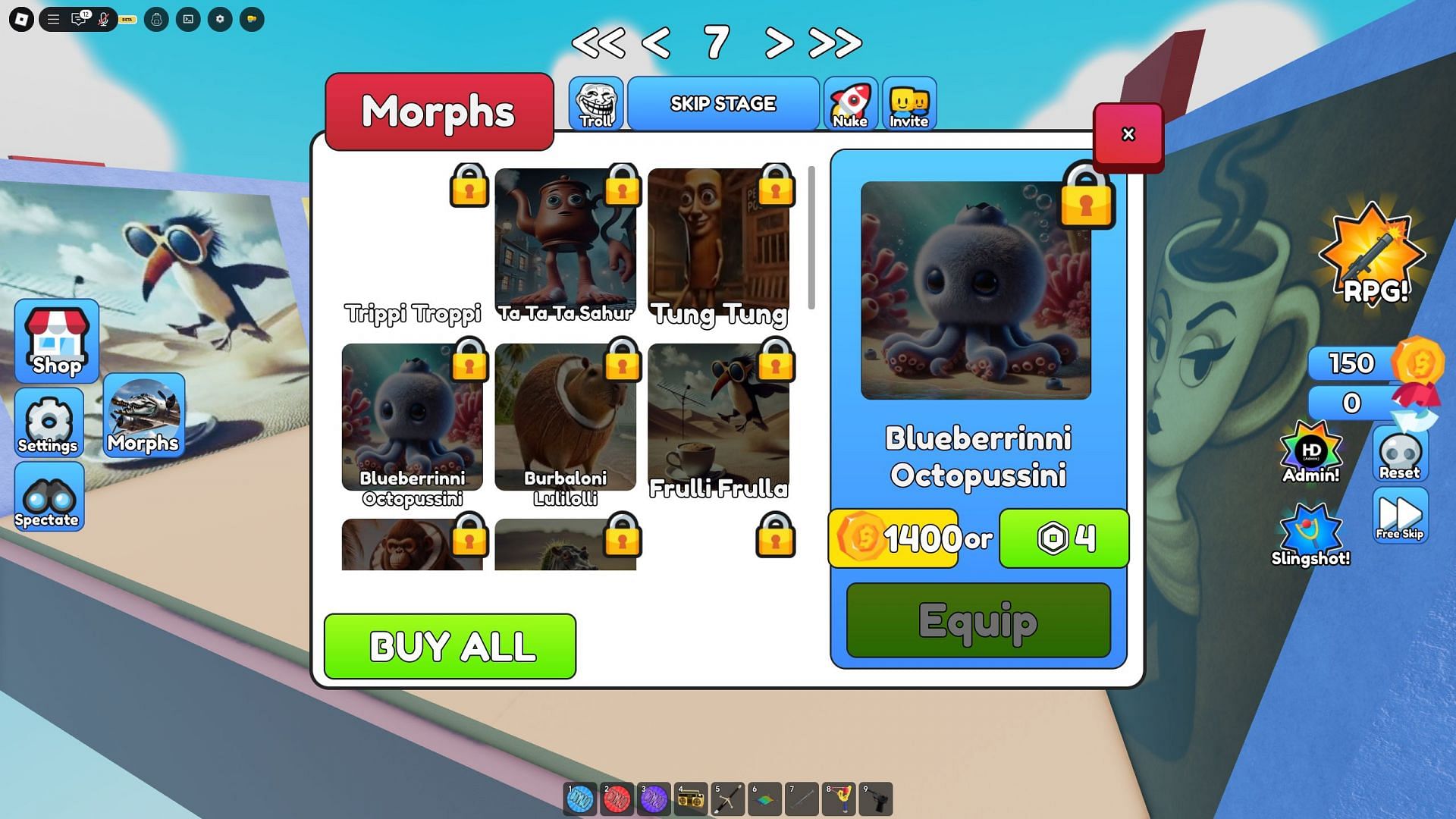 Morphing in Italian Brainrot Challenge (Image via Roblox)